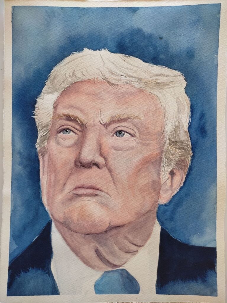 Porträt von Donald Trump von Anne-Michèlle Hambye