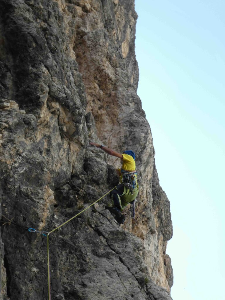 Klettern in der Via Il Ponte, Pala della Ghiaccia