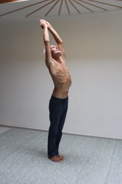 Yoga-Übung der stehende Halbmond für den Frieden, Schritt 1
