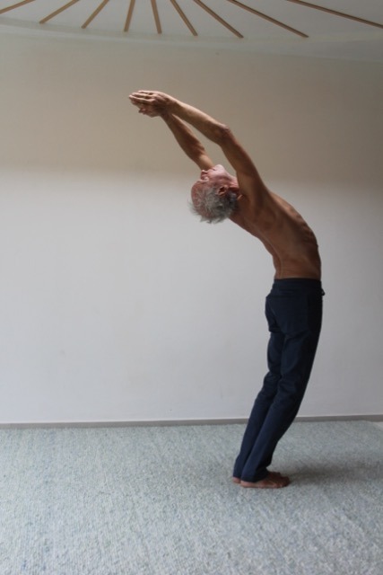 Yoga-Übung der stehende Halbmond für den Frieden, Schritt 4